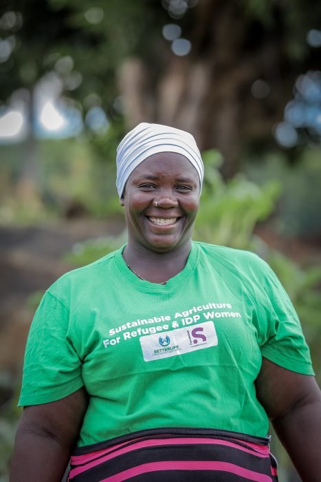 A woman taking part in our sustainable agriculture programme in Yumbe
