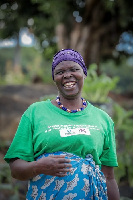 A woman taking part in our sustainable agriculture programme in Yumbe