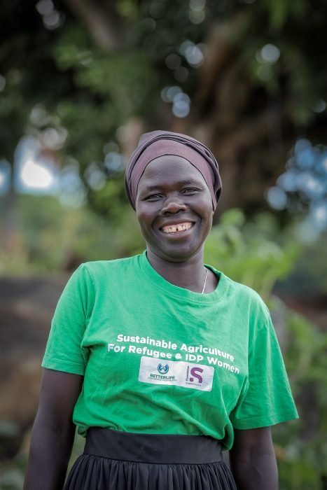 A woman taking part in our sustainable agriculture programme in Yumbe