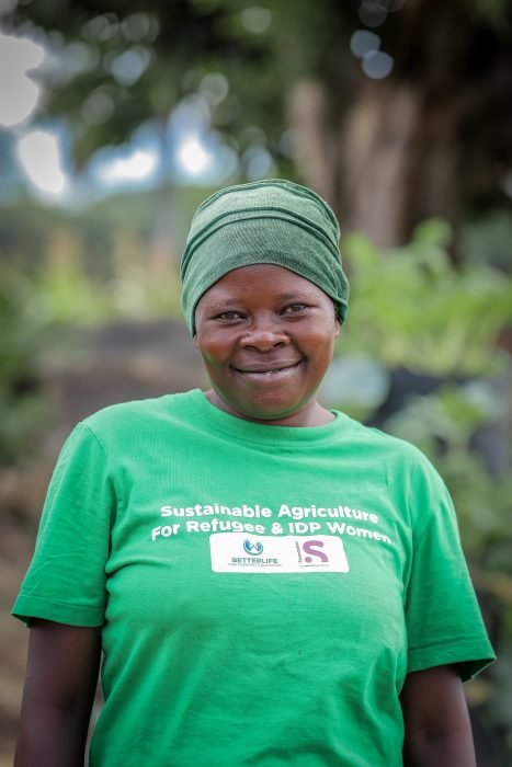 A woman taking part in our sustainable agriculture programme in Yumbe
