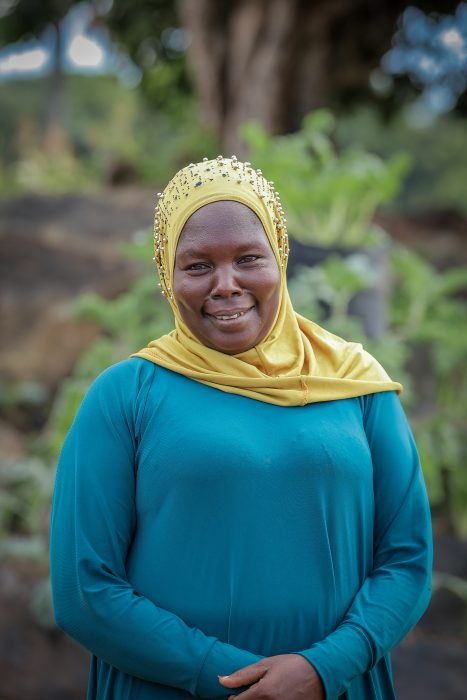 A woman taking part in our sustainable agriculture programme in Yumbe