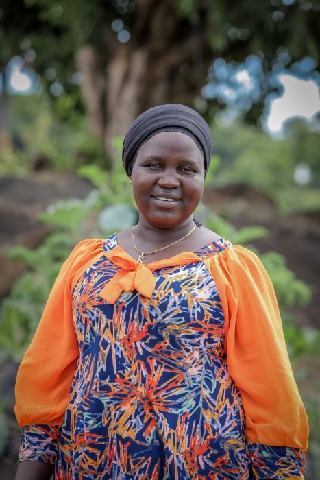 A woman taking part in our sustainable agriculture programme in Yumbe