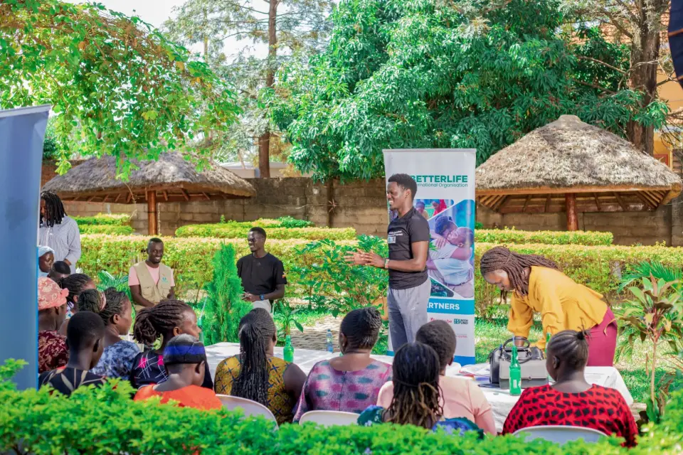 Women gathered for a Women’s Action Circle session in Soroti