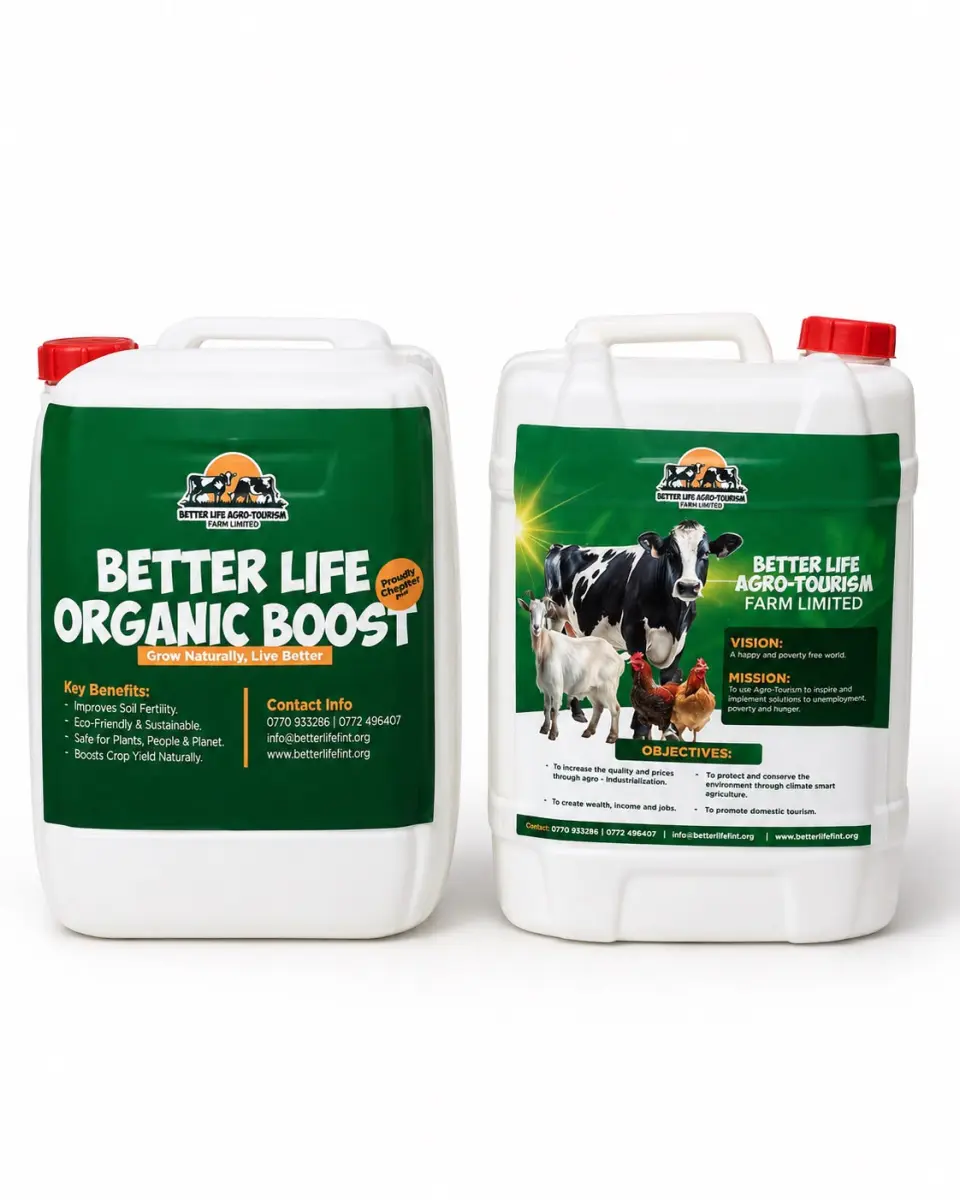 Containers of BetterLife Organic Boost organic fertiliser
